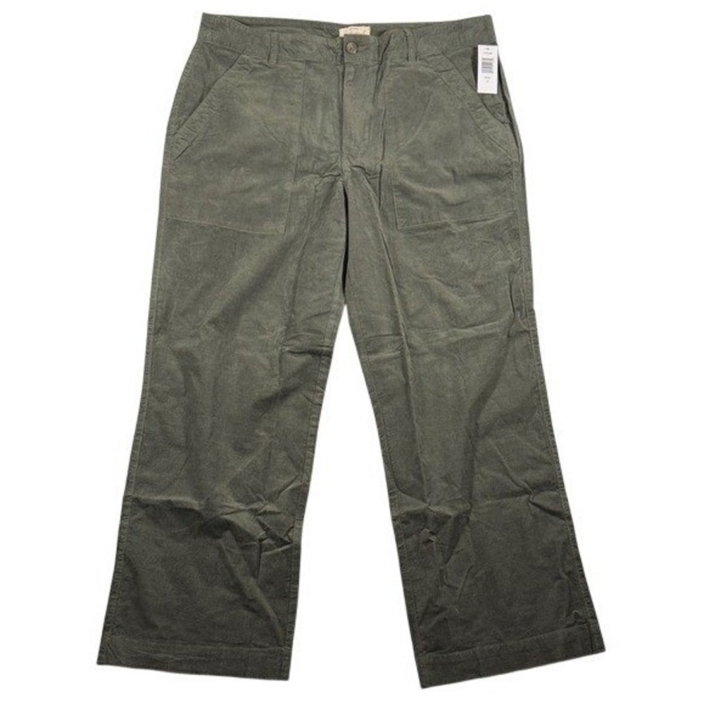 Weatherproof Vintage Womens Olive Green Corduroy Wide Leg Utility Pants Size 14‎